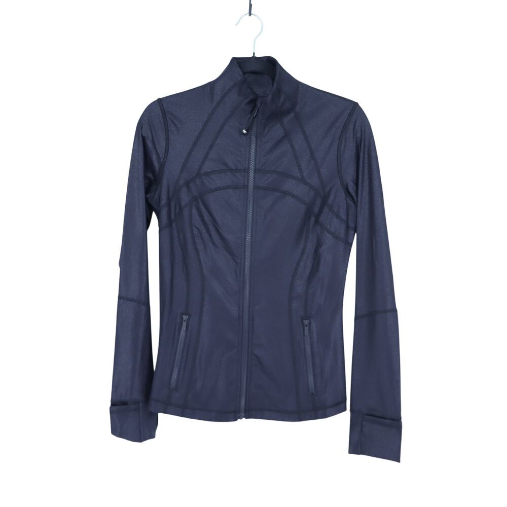Lululemon Spark Define Jacket Black Luminosity Foil Print Full Zip Women's 8